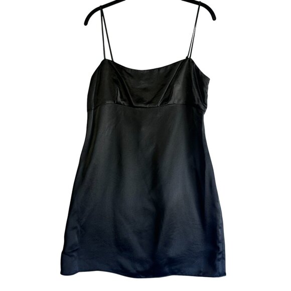 Staud Remington Little Black Dress Mini Bodycon Size 10 Spaghetti Strap NWT - Picture 4 of 12